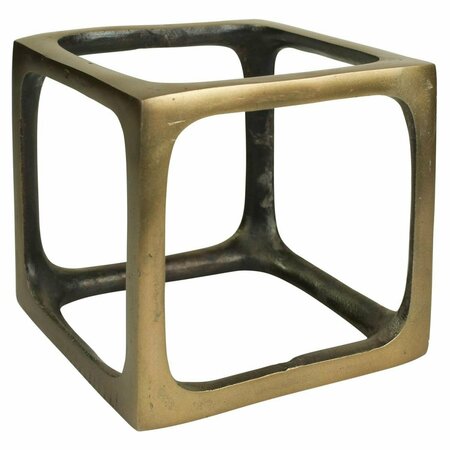 PALACEDESIGNS 6.5 x 6.5 x 7 in. Jumbo Cast Aluminum Brass Square Sculpture PA2627632